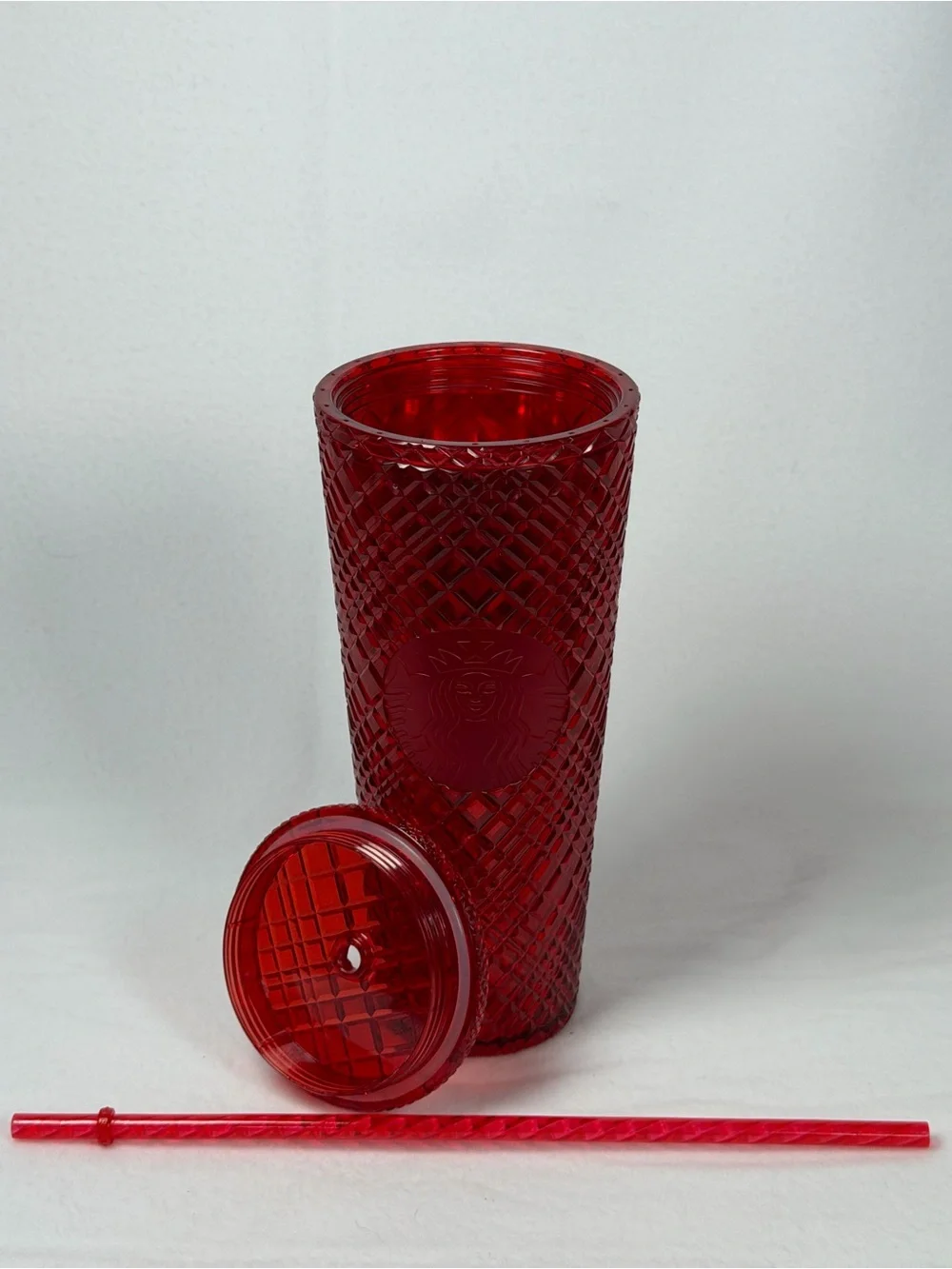 Starbucks 24 oz Tumbler Ruby Red Studded Cold Cup